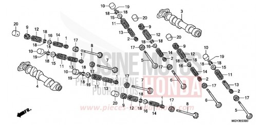 ARBRE A CAMES/SOUPAPE (AVANT) VFR800XD de 2013
